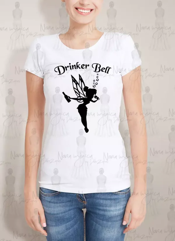 camiseta blanca de mujer drinker bell