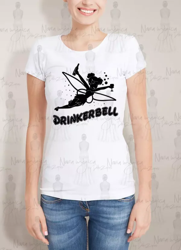 camiseta blanca de mujer drinkerbell