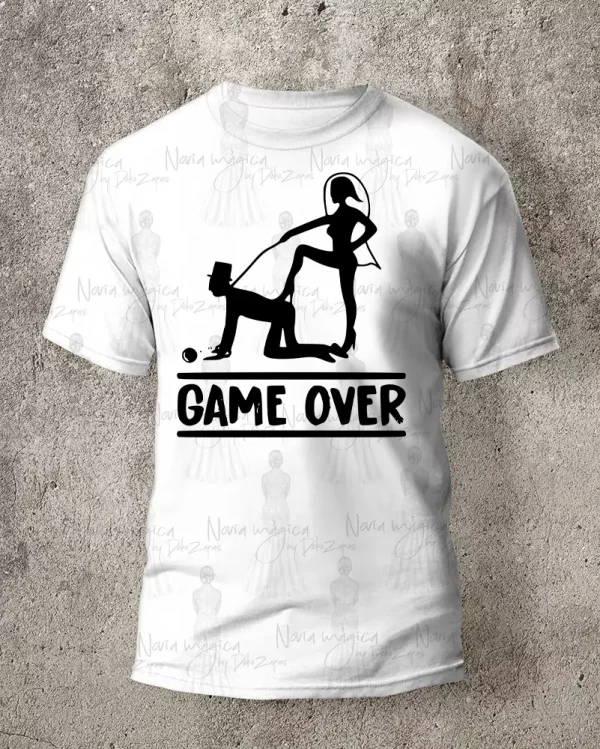 camiseta blanca hombre game over 2