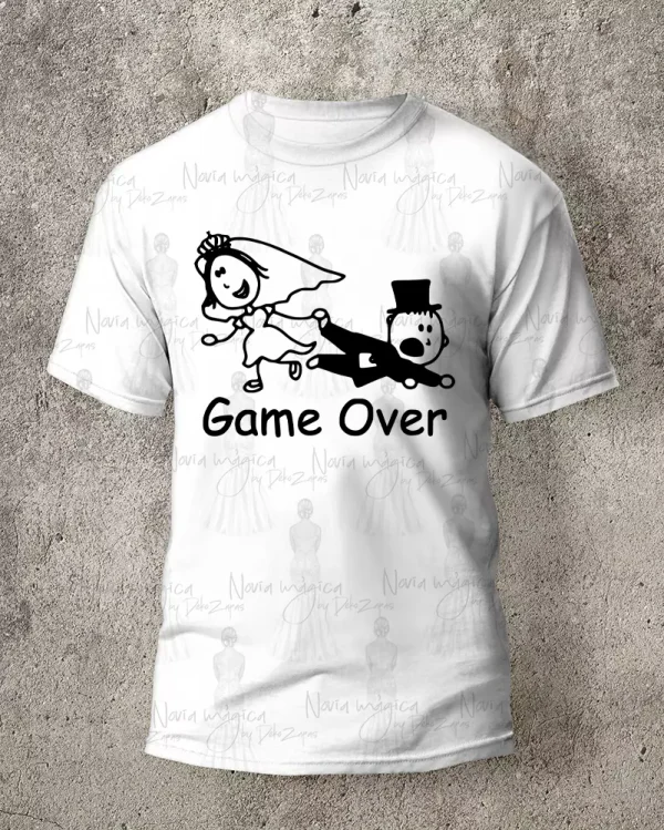 camiseta blanca hombre game over 3