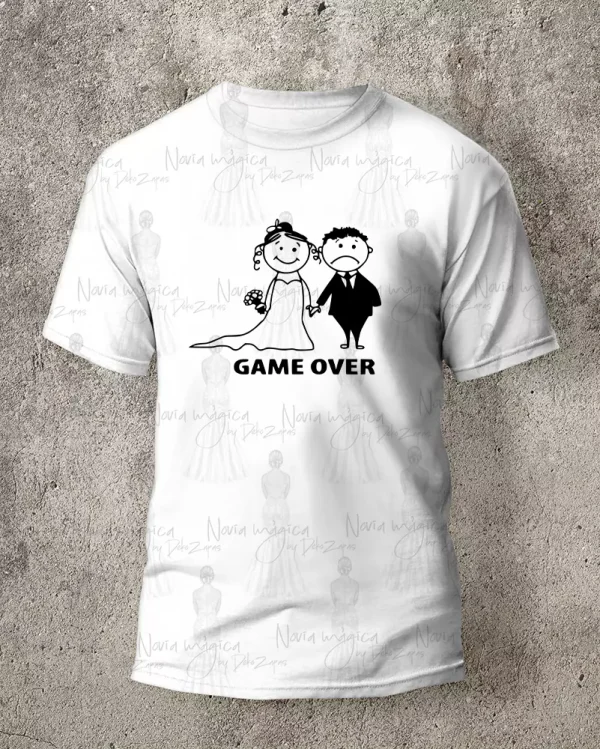 camiseta blanca hombre game over 4