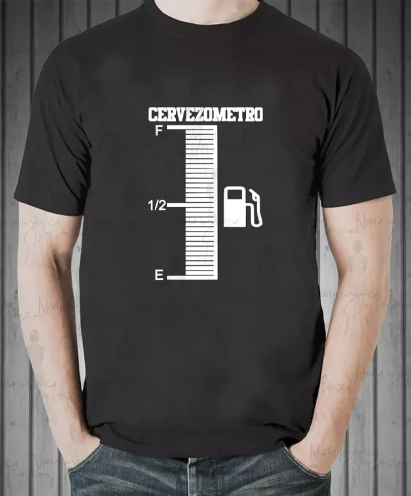 camiseta negra de hombre cervezometro