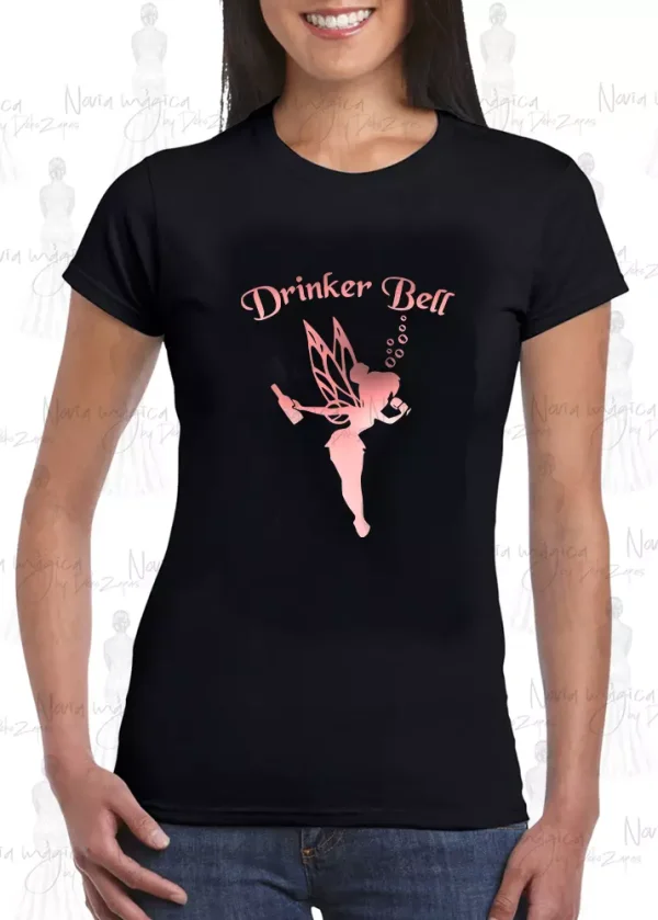 camiseta negra de mujer drinker bell 2