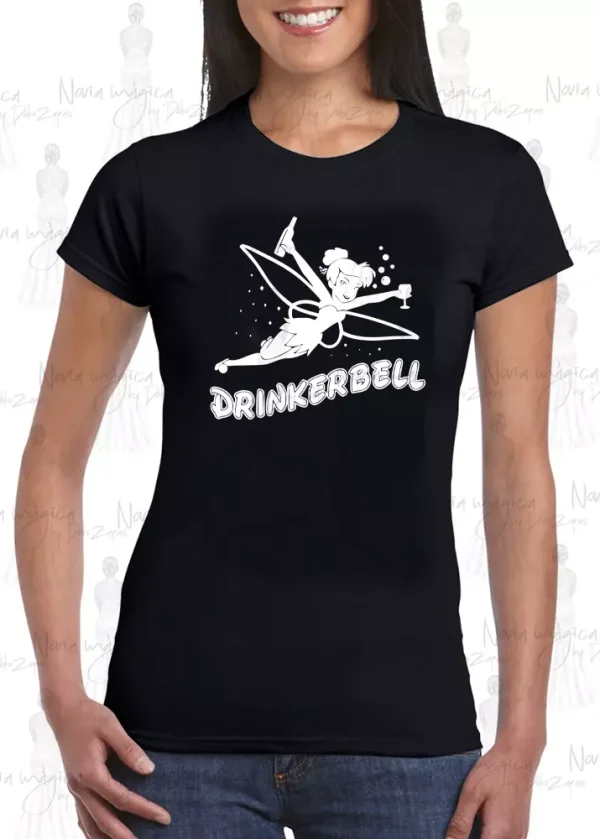 camiseta negra de mujer drinkerbell