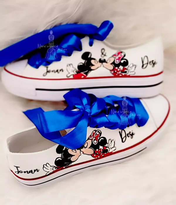 zapatillas pintadas a mano mickey y minnie 3