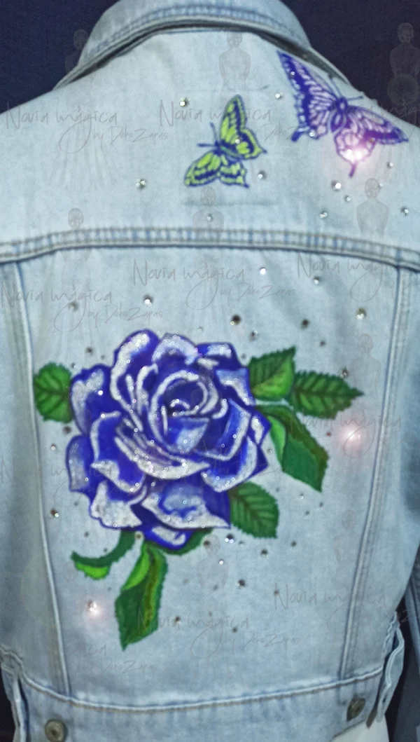 Chaqueta pintada a mano con cristales - Imagen 2