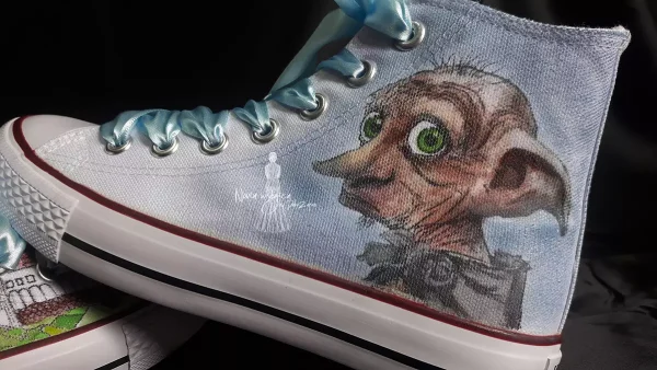 Zapatillas pintadas a mano Dobbie de Harry Potter - Imagen 5