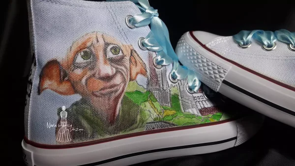 Zapatillas pintadas a mano Dobbie de Harry Potter - Imagen 4