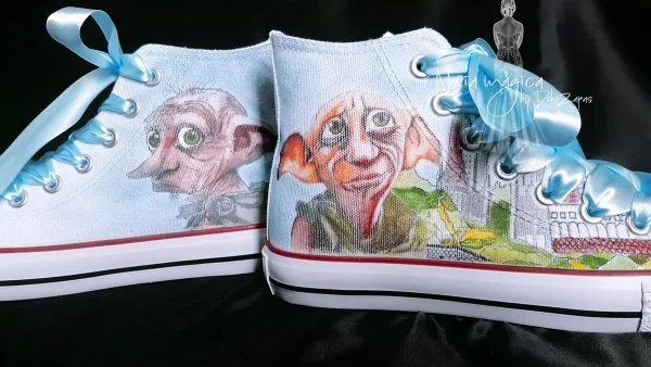 zapatillas pintadas a mano con Dobbie