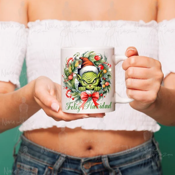 Taza Feliz Navidad con Grinch